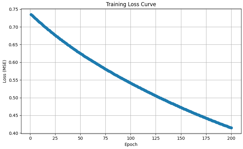 Training loss curve